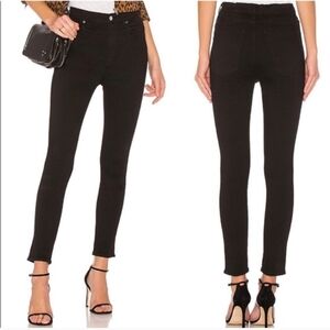 Agolde Filter Free High Waist Black Ankle Jeans Black Size 30